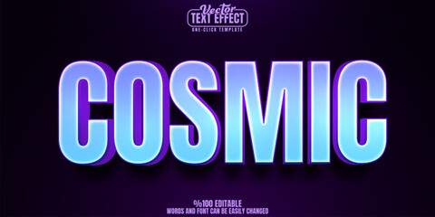 Poster - cosmic editable text effect, customizable universe and space 3d font style