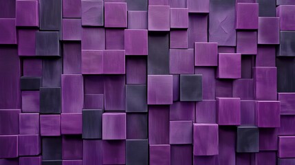 Poster - Abstract Purple Wooden Cube Pattern Background Texture Design Elegant Geometric 3D Blocks Wall Modern Art  Stylish Violet  Purple Hues Rich Texture   