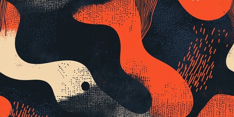 Poster - Colorful Abstract Design Featuring Organic Shapes and Bold Hues in a Dynamic Composition, Ideal for Modern Decor or Digital Applications