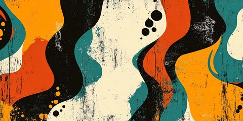 Poster - Intricate Abstract Design With Flowing Shapes and Vibrant Colors in Artistic Expression
