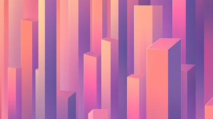 Poster - Colorful Geometric Shapes Create a Vibrant Abstract Backdrop in Soft Pastel Tones During a Sunset-Inspired Design