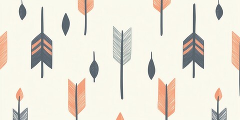 Poster - Colorful Arrow Patterns Create a Vibrant Design on a Light Background Suitable for Modern Decor