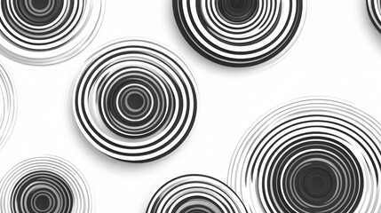 Poster - Decorative Circles in Black and White Pattern on a Smooth Surface for Modern Design Inspiration