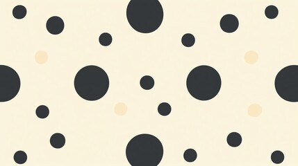 Poster - Pattern Featuring Various Sizes of Black and Light Circles on a Cream Background Enhancing Any Design Project