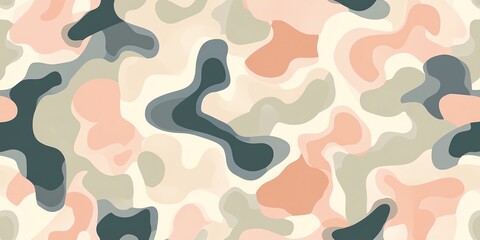 Poster - Camouflage Pattern With Soft Colors Creating an Abstract Design for Textiles and Surfaces