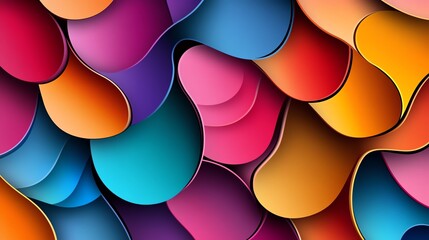 Poster - Colorful Abstract Design Featuring Flowing Shapes and Vibrant Hues Suitable for Modern Backgrounds or Creative Projects