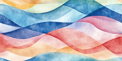 Poster - Colorful Abstract Waves Create a Serene Atmosphere in a Modern Art Design