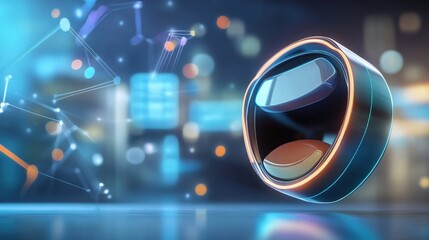 Poster - Innovative technology concept urban setting digital artwork futuristic environment close-up view modern design for seo impact