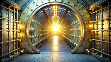 Aufkleber - A luminous tunnel of wealth leading to new horizons of financial opportunities and growth