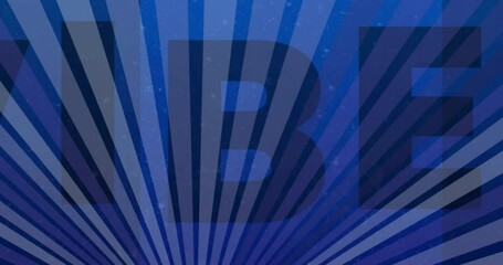 Poster - Bold VIBES text with starry animation on blue radial striped background