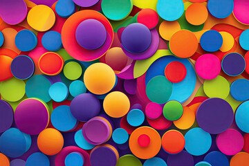 Wall Mural - Vibrant Colorful Circles Pattern Design: Abstract Graphic Artwork
