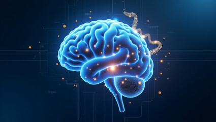 Poster - a stunning representation of a glowing human brain with intricate neural connections, symbolizing the power of the mind and the complexities of thought