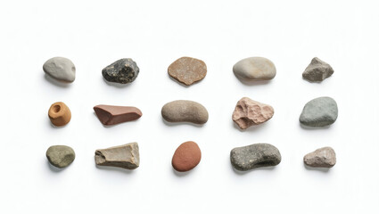 Fototapete - a collection of various rocks and pebbles of different shapes and textures, arranged together 