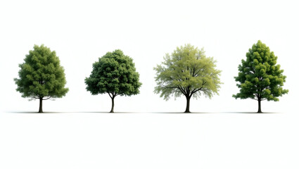Poster - a collection of four trees in a row with lush green leaves standing