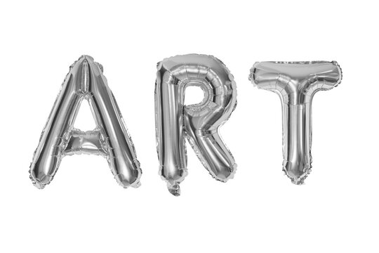 ART – Silver foil balloons spelling out 