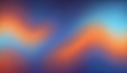 Leinwandbilder - An abstract blurred background featuring a smooth orange and blue gradient with soft transitions and vibrant hues
