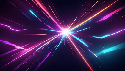 Leinwandbilder - An abstract background with bright and futuristic neon light effects