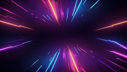Leinwandbilder - An abstract background with bright and futuristic neon light effects