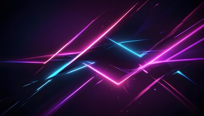 Fototapete - An abstract background with bright and futuristic neon light effects