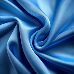 Wall Mural - legant Flowing Blue Silk Fabric – Luxurious Soft Texture with Smooth Waves Generated Image