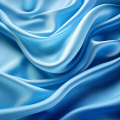 Wall Mural - legant Flowing Blue Silk Fabric – Luxurious Soft Texture with Smooth Waves Generated Image