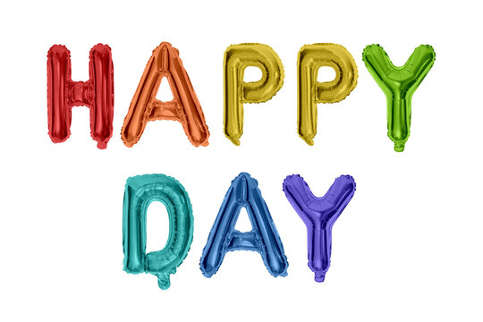 HAPPY DAY – Colorful balloons spelling 