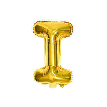 Golden balloon shaped like the letter 