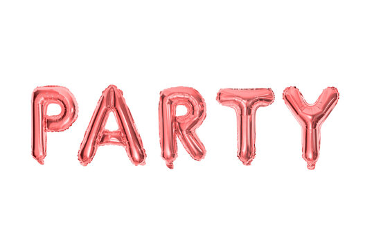 PARTY – Foil pink balloons spelling 