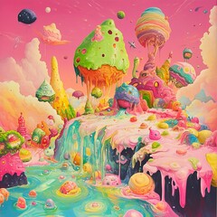  Surreal Candy Landscape: A Whimsical Dream