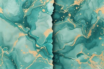 Wall Mural - Vintage Aesthetic Light Teal Paper Design with Soft Marbled Texture