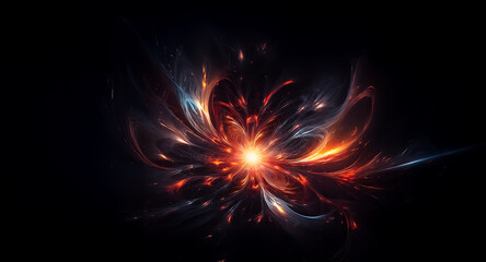 Aufkleber - vibrant burst of light and color emerges from the darkness. abstract and dynamic, it resembles an ex
