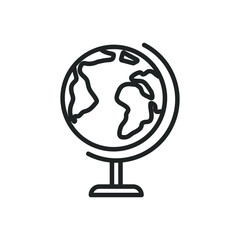 Wall Mural - globe thin line icons. editable stroke and perfect pixel on transparent background
