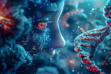 Poster - a digital portrait of biotechnologys potential to shape topaz, portray the potential of biotechnolog