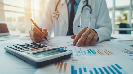 Poster - A close-up of a risk assessment document and a calculator, symbolizing careful analysis in business decision-making.