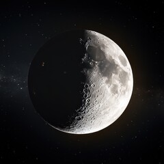 Wall Mural - Lunar eclipse transition between full and crescent moon, cinematic lighting, high contrast, constellations woven in the night sky.