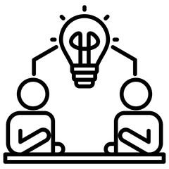 Poster - Brainstorming Line Icon