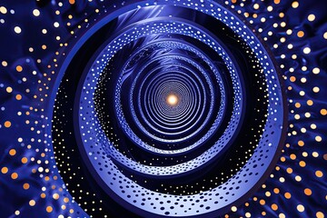 Wall Mural - Mystical Indigo Spiral Space Background Featuring Interconnected Dots and Lines for Contemporary Design and Digital Artwork