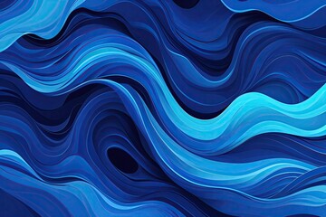 Poster - Dynamic Blue Fluid Background Design for Abstract Art Illustration