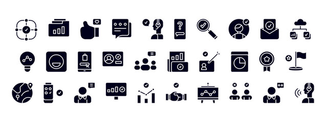 Poster - Collection of Business and Marketing Icons Representing Data Analysis, Strategy Development, and Growth Initiatives for Digital Innovation