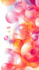 Poster - Abstract Colorful Bubbles: A Vivid Symphony of Pink, Orange, and White