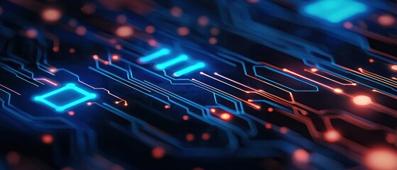Poster - Abstract Circuit Board: Futuristic Technology Background