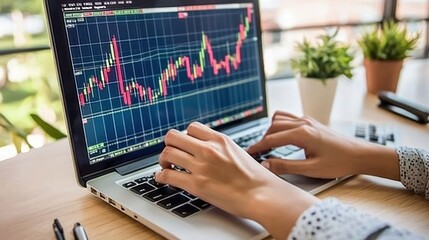 Poster - Stock Market Analysis on Laptop