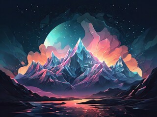 Wall Mural - sunrise over the mountains