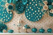 © Michael - Teal and Cream Elegant Backdrop with Textured Dots and Sophisticated Details