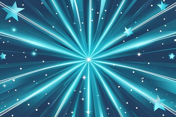 Poster - Vibrant Cyan Gradient Star Patterns for Festive Banner Design
