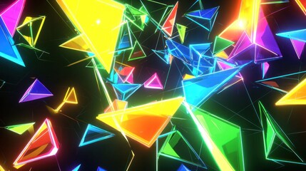 Poster - Abstract Rainbow Geometric Shapes