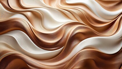 Fototapete - abstract background of brown silk. abstract background brown and white with swirling waves.