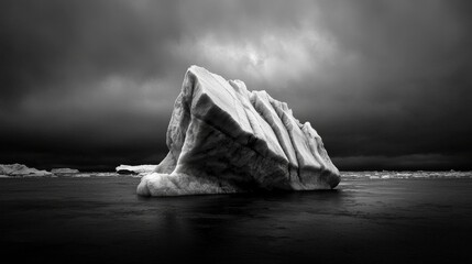 Poster - A large ice block is floating in the ocean