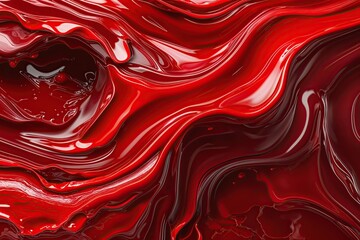 Poster - Vibrant Red Fluid Texture in Innovative Abstract Background Design