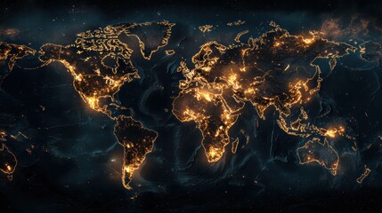 Fototapete - A globe with the lights on in the middle of it